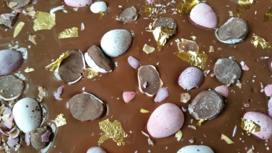 Chocolate bars with gold