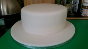 The Fondant Stage: Once completely covered in fondant, you can start decorating. 